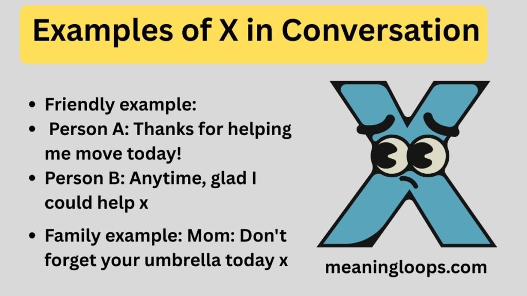 Examples of X in Conversation