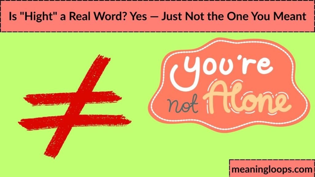 Is "Hight" a Real Word? Yes — Just Not the One You Meant