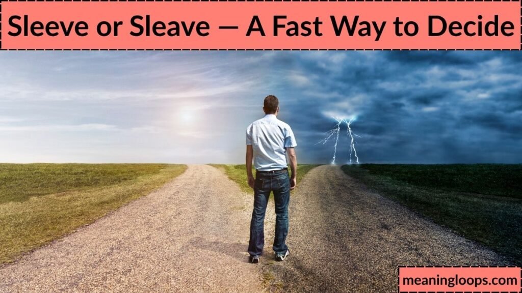 Sleeve or Sleave — A Fast Way to Decide