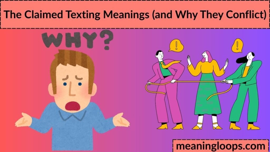 The Claimed Texting Meanings (and Why They Conflict)