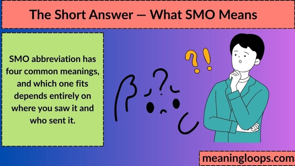 The Short Answer — What SMO Means