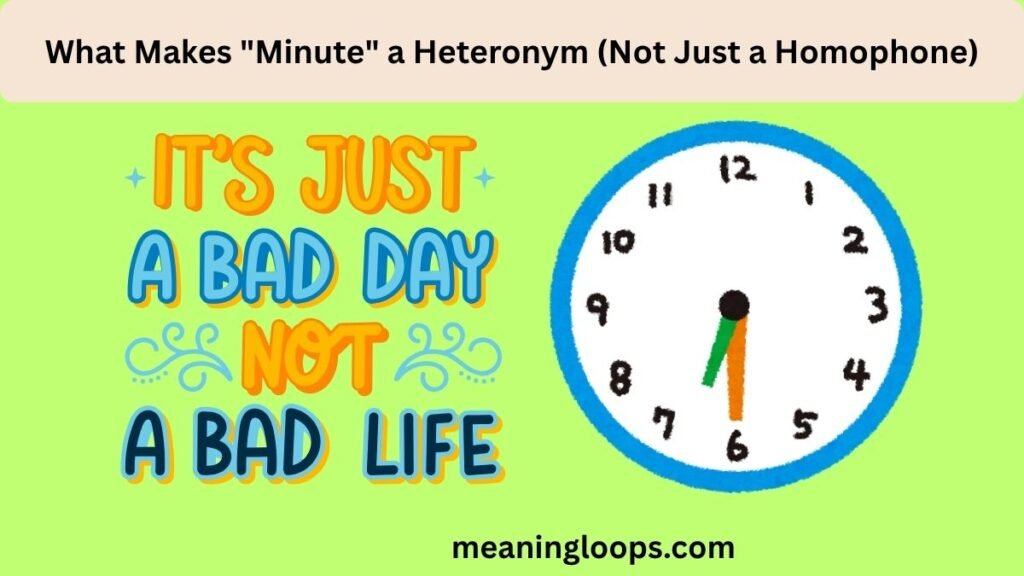 What Makes "Minute" a Heteronym (Not Just a Homophone)