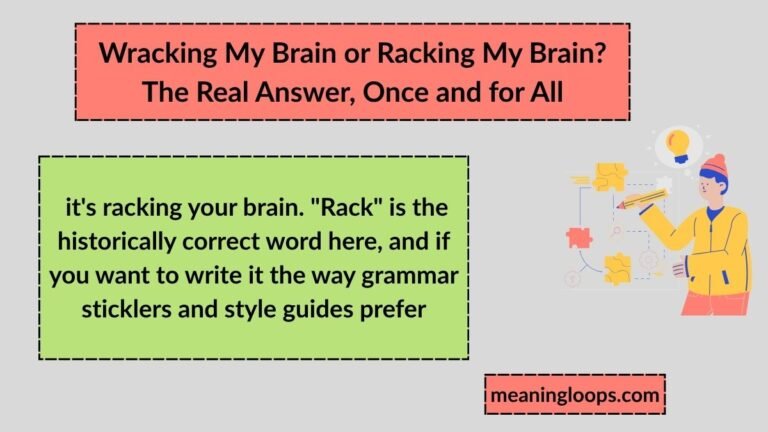 Wracking My Brain or Racking My Brain? The Real Answer, Once and for All