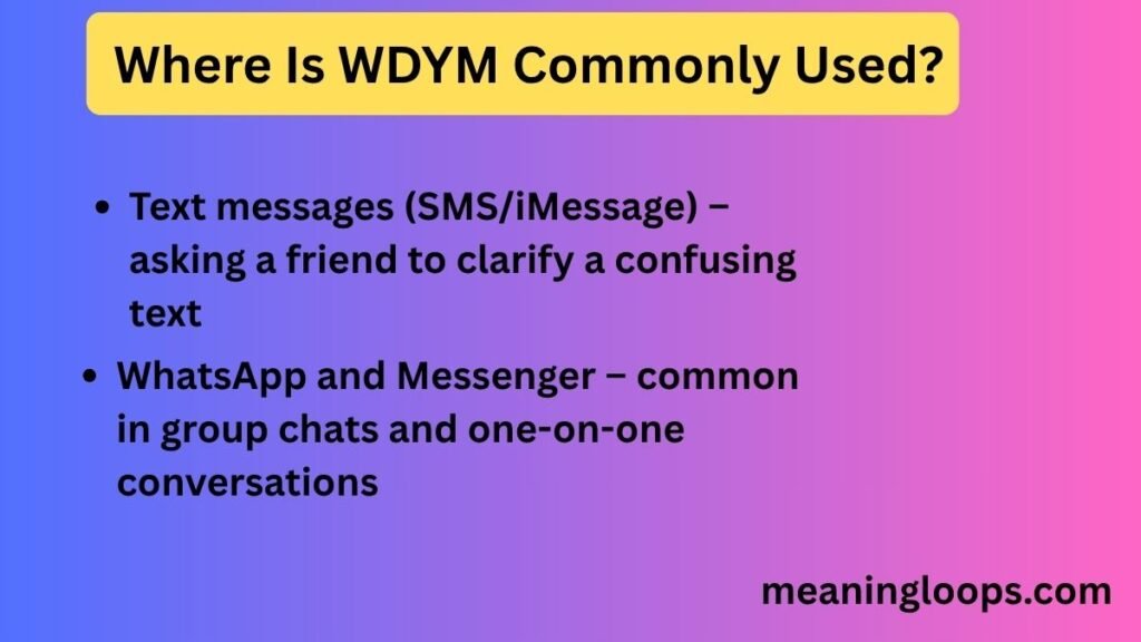📱 Where Is WDYM Commonly Used?