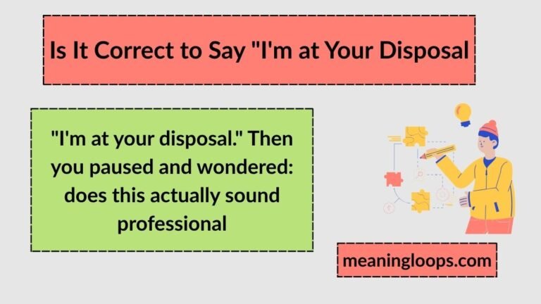 Is It Correct to Say "I'm at Your Disposal"? A Complete Guide
